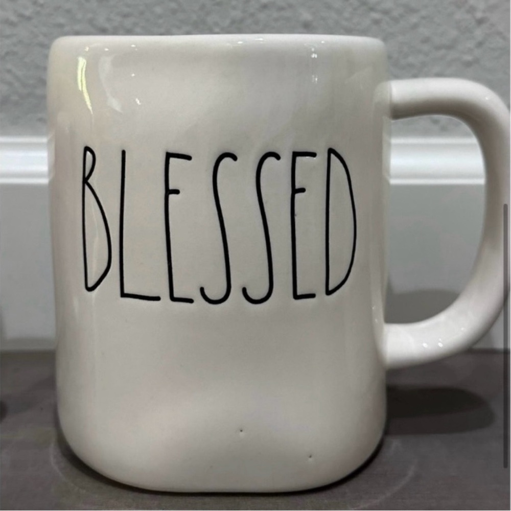Rae Dunn White 'Blessed' Mug